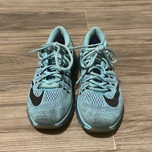 Blue and black air max NIKE shoes size 7.5 (used)